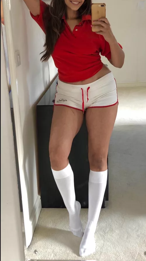 I'm thinking of wearing this outfit to the gym, are my shorts OK or too small? 💋British Punjabi Indian [f]