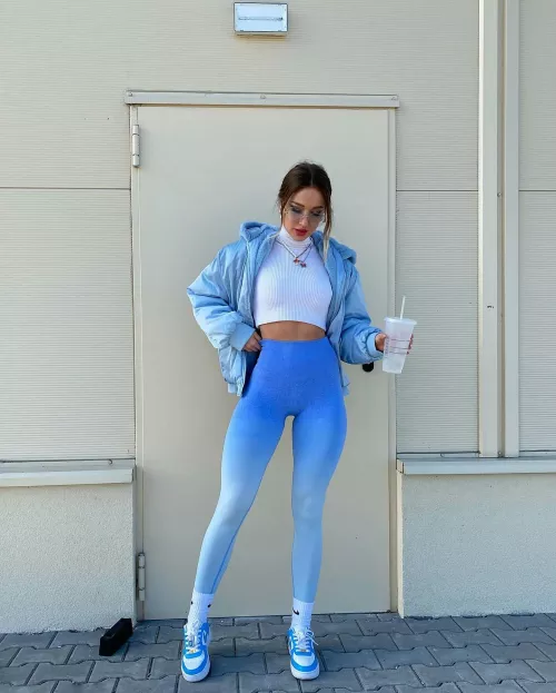 In blue