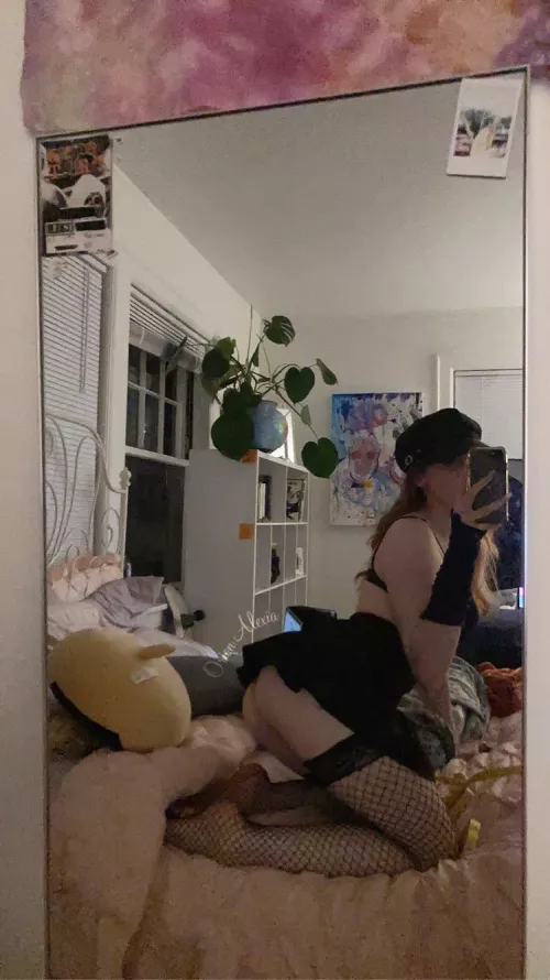 In my tiny black pleated skirt <3