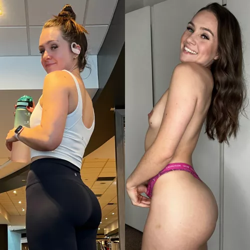 In or out of my workout clothes?