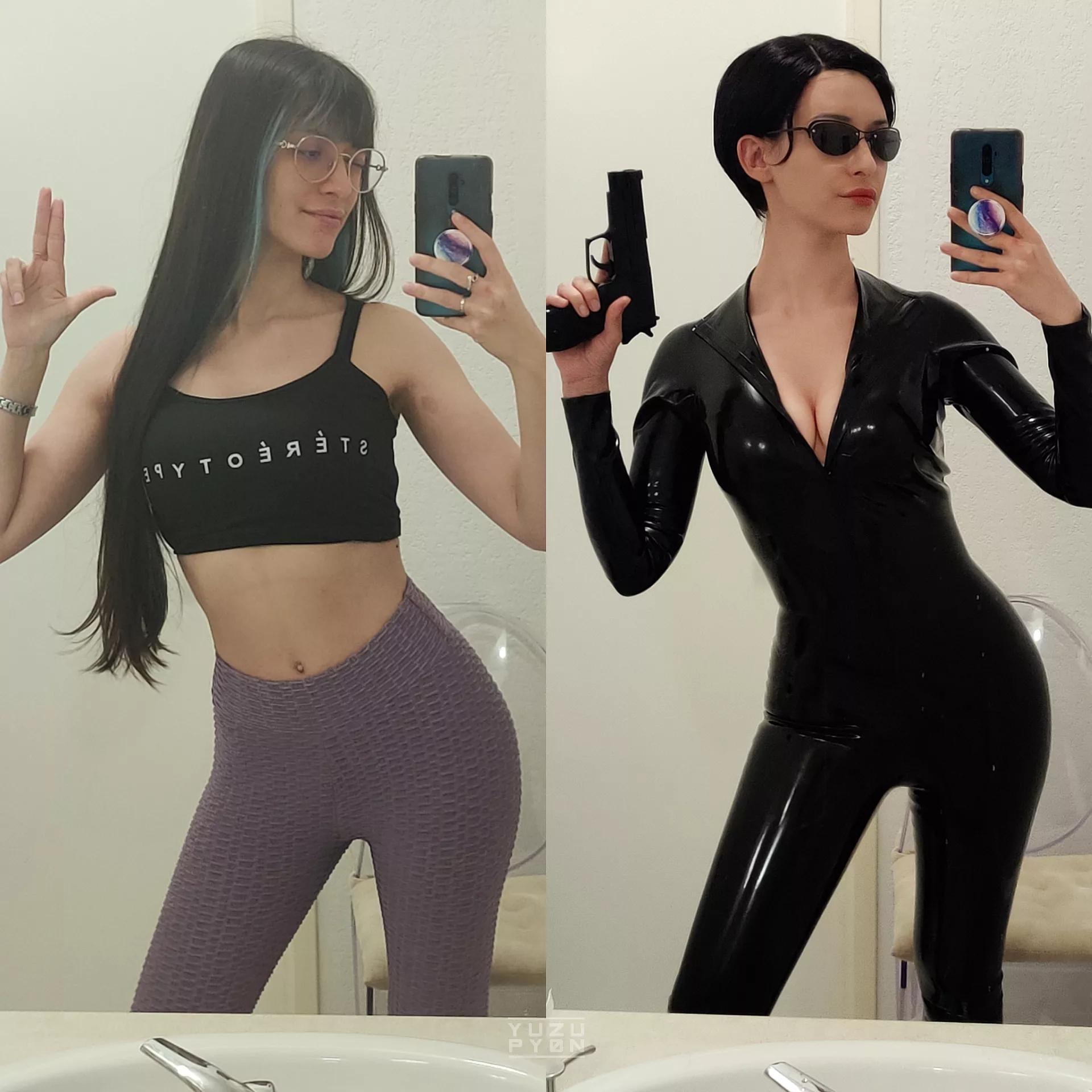 In & Out of Cosplay by YuzuPyon [self] - No make up vs in my Trinity Cosplay !