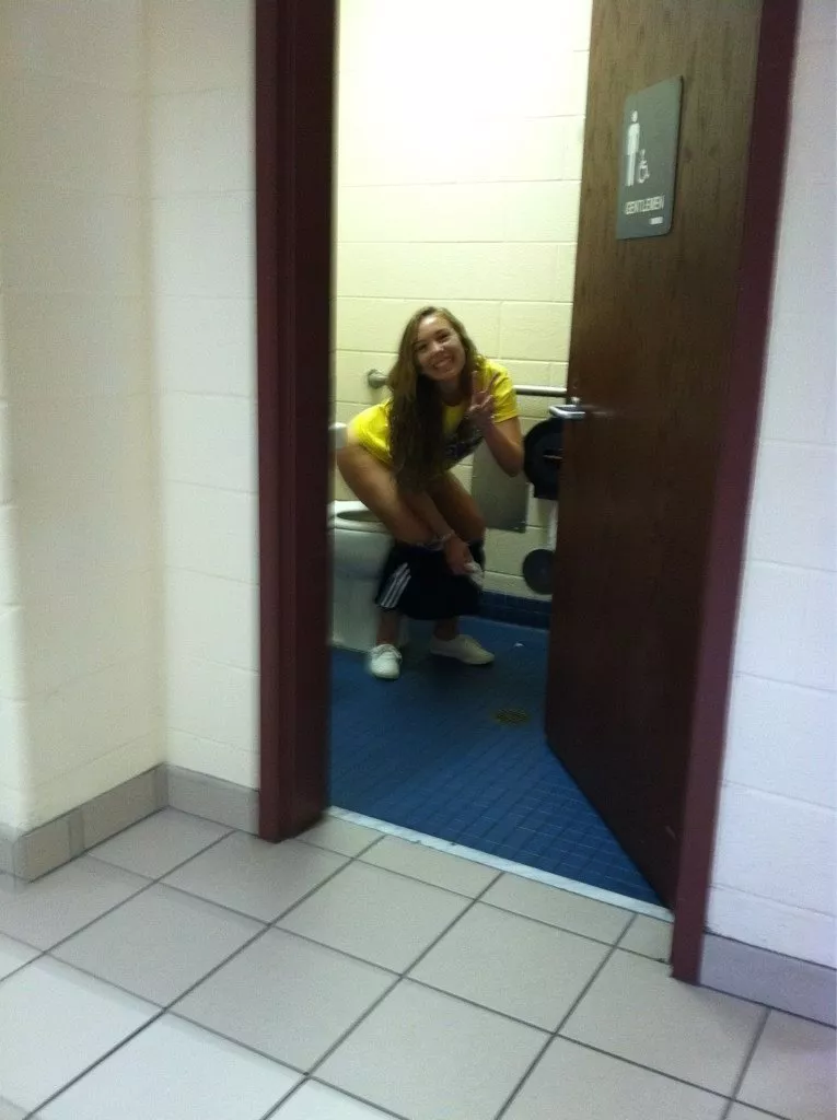 In the wrong bathroom In the wrong bathroom