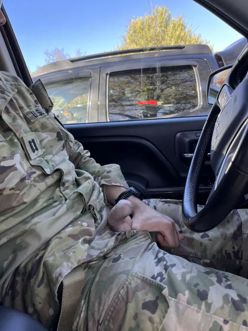 In work parking lot.