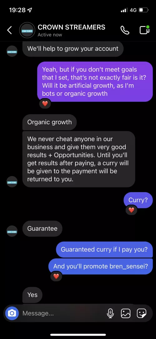 Instagram… pay for exposure, get … curry?!