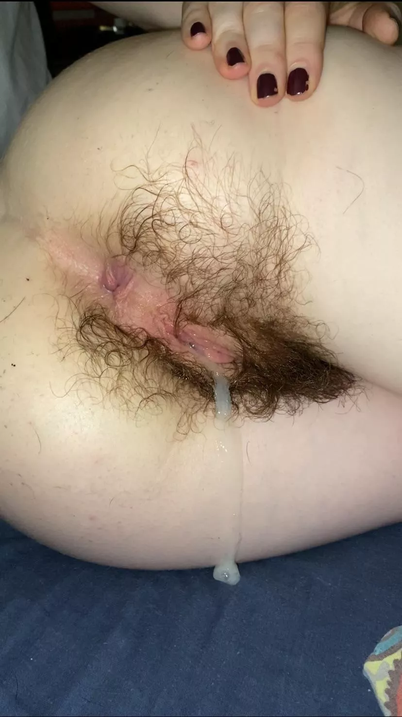 Hairy Pussy Filled With Cum