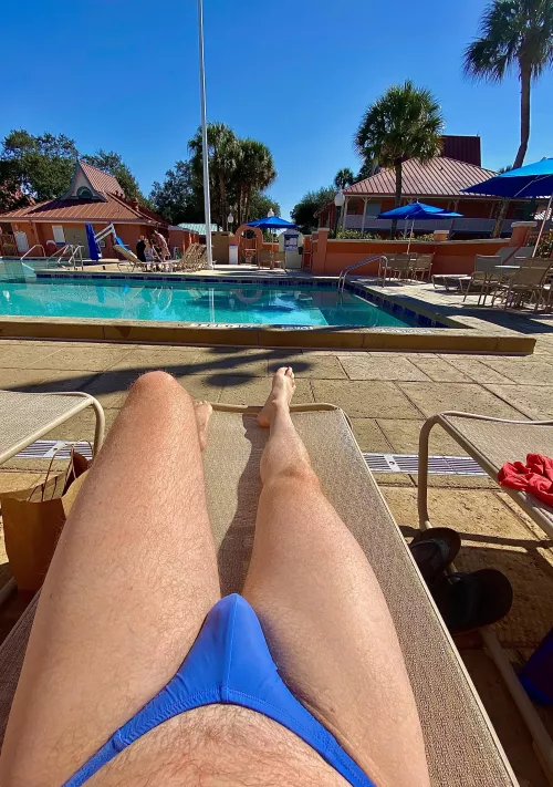 Is it a thong? Is it not? The family across the pool didn’t seem thrilled either way 😂