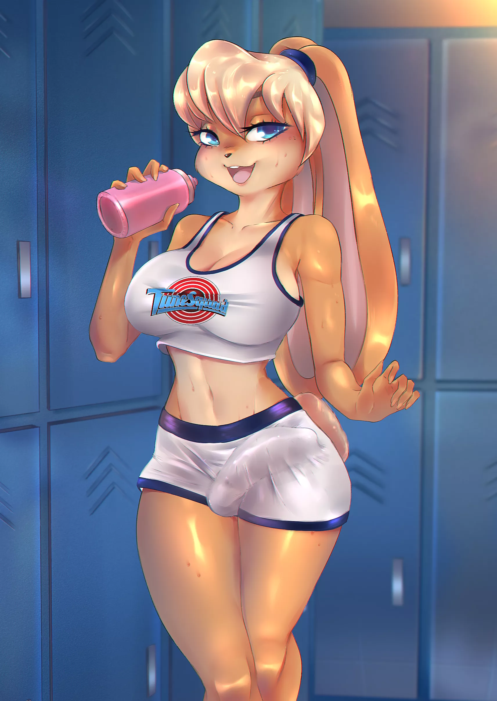 Is that a carrot in her pants or is she happy to see you