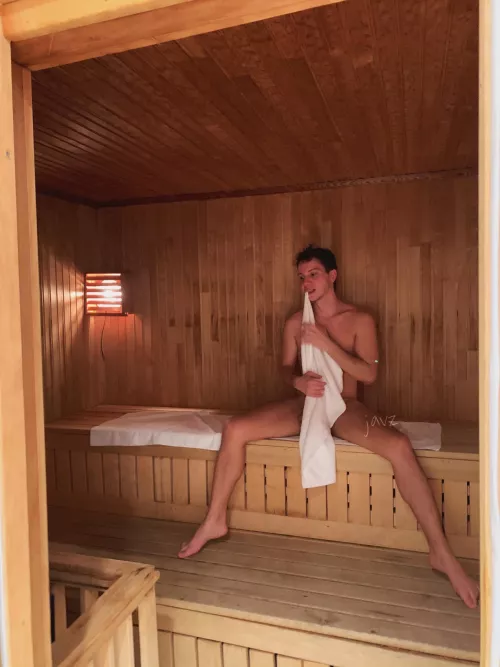 Is the hotel's gym sauna public enough? Radisson. And yes I actually brought a guy I met after this pic to my room... Zoom in...