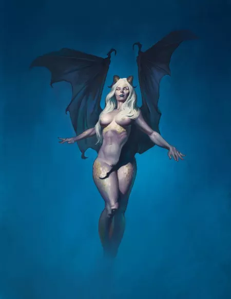 Isra, draconic lineage Drow sorcerer, prepping her wings for flight. Artwork done by Martin Sobr Isra, draconic lineage Drow sorcerer, prepping her wings for flight. Artwork done by Martin Sobr