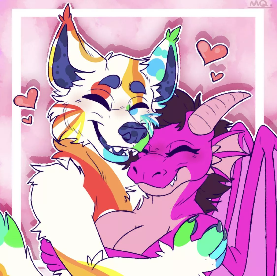 It’s almost valentines Day and everyone deserves a hug ❤️❤️❤️❤️❤️ Kayda and Enzo are my OC’s art by the talented MQ :3