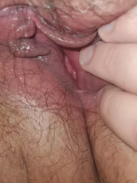 It's just begging you to stretch out my little tight wet pussy, and adding in your white creme! It's just begging you to stretch out my little tight wet pussy, and adding in your white creme!