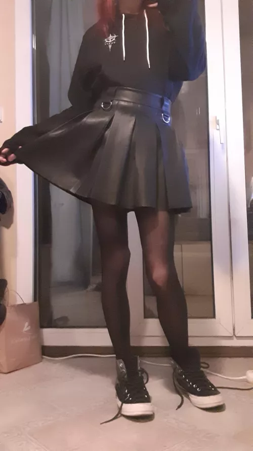 It's leather skirt and tights season It's leather skirt and tights season