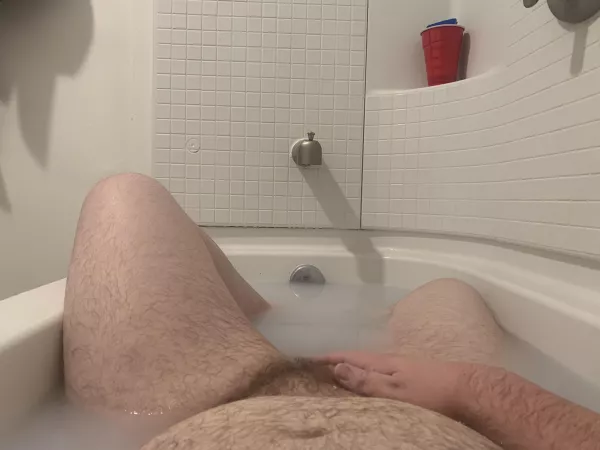 Iβve been wrestling with the idea of posting to this sub for some time now and decided to go ahead and do it. I was taking a bath and felt pretty confident with myself so I decided to jump the shark for my first NSFW post. Howβd I do?