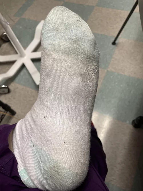 I’ve worn these the past 2 12hr shifts I’ve worked. My shifts have been busy so these socks are suuuuper sweaty. Don’t you want to sniff them? DM if interested!