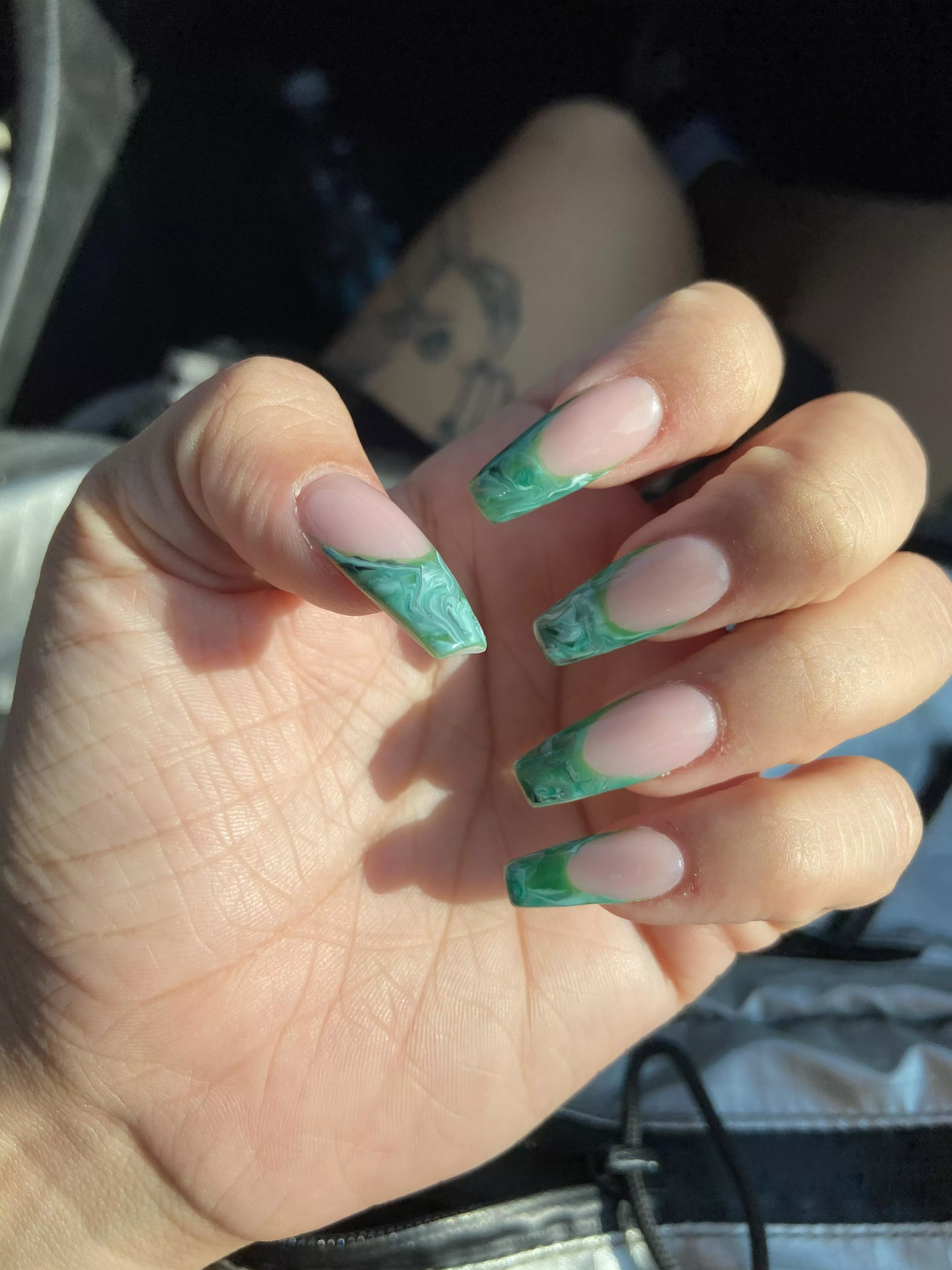 Jade smokey marble French tip drives me wild ?