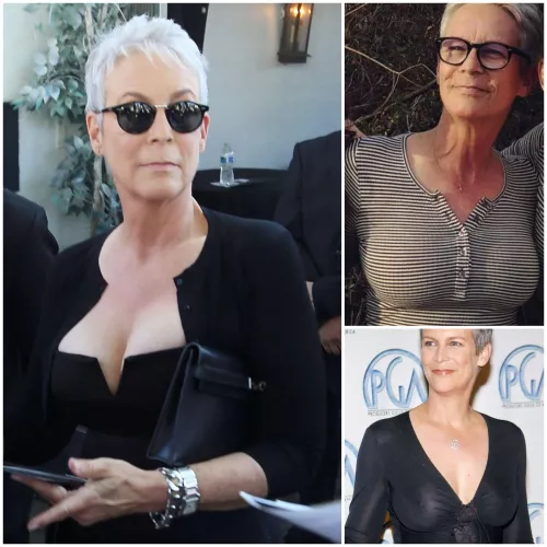 Jaimie Lee Curtis and her big natural gilf titties have me throbbing out of control, I'm so desperate to be milked for her