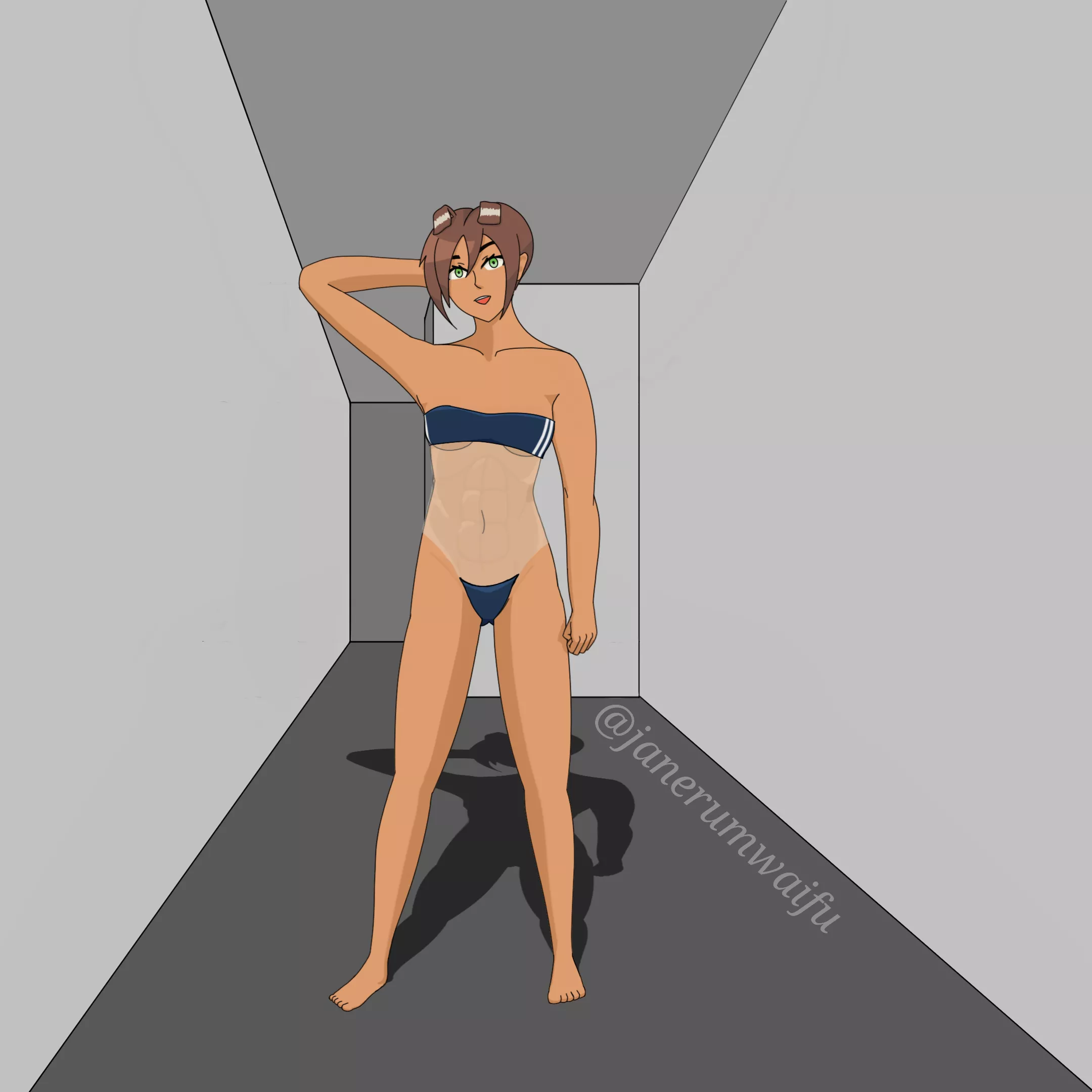 Jane with the Gris swimsuit [Original]