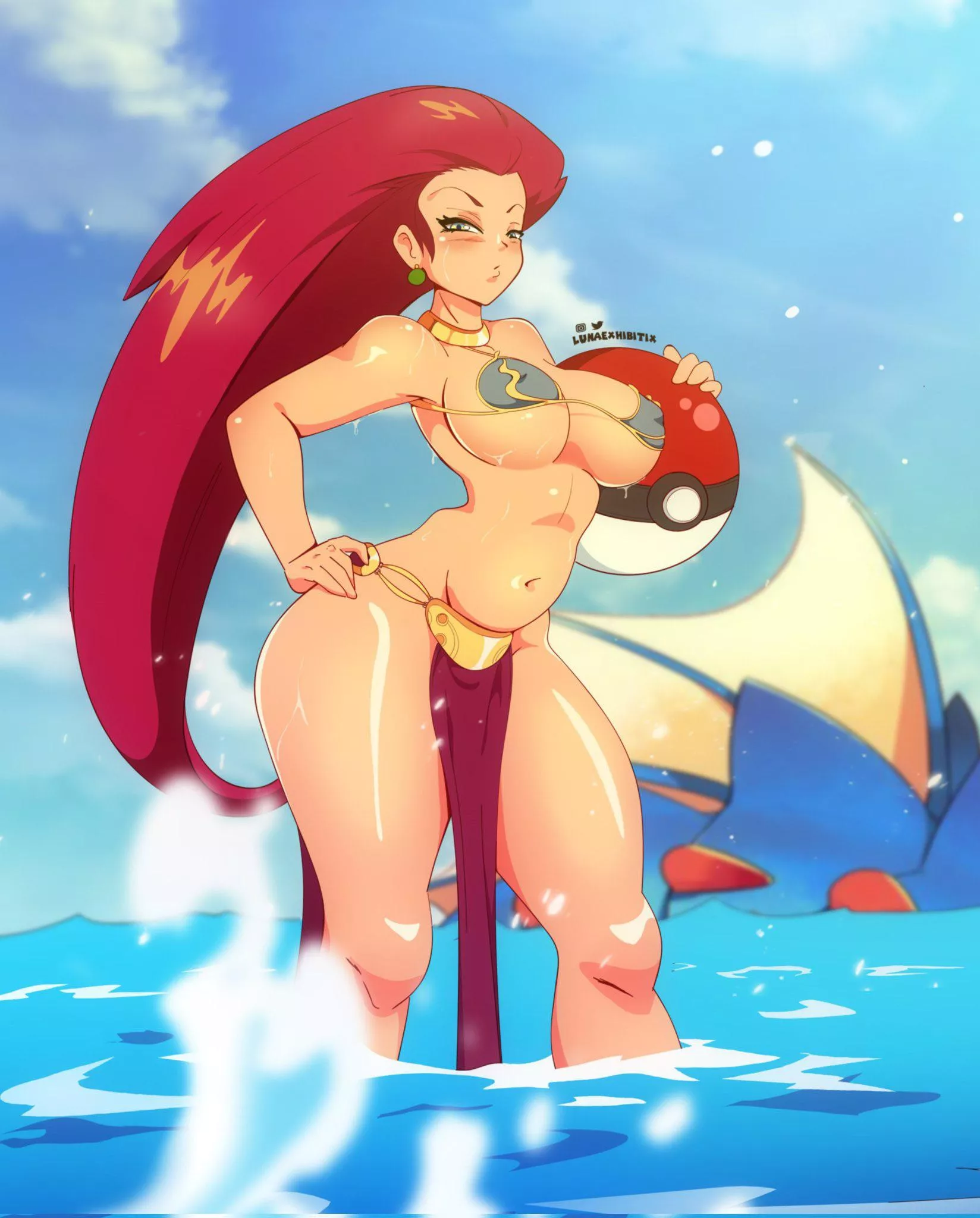 Jessie in Slave Leia’s outfit (lunaexhibitix) [Pokemon]