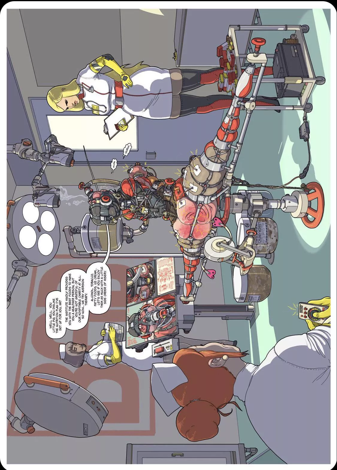 Jo in the institute fed with tube by Elijahpink