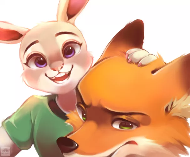 Judy and Annoyed Nick (Art by me: Myoniis)