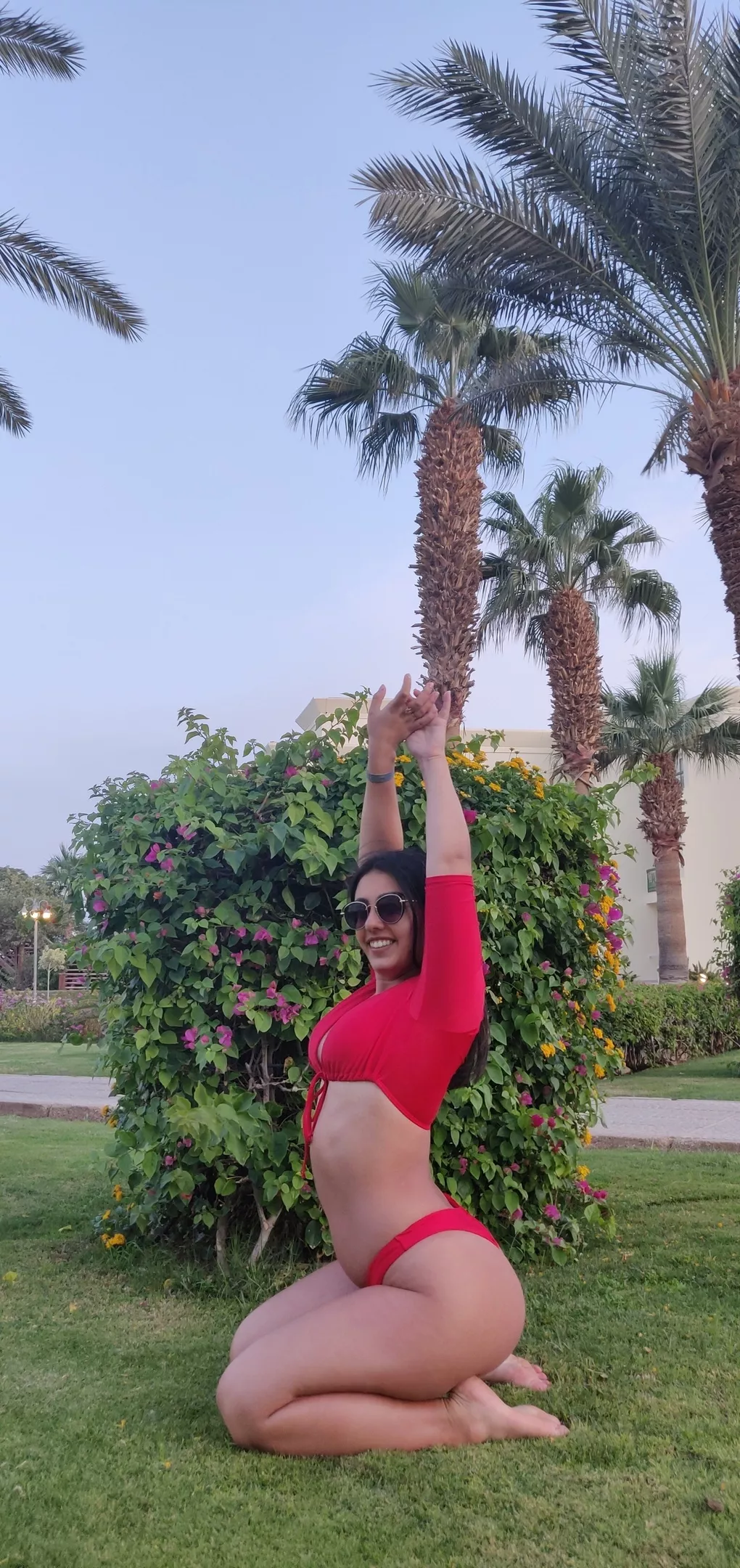 Juicy ass of my whore wife in red swimsuit Juicy ass of my whore wife in red swimsuit