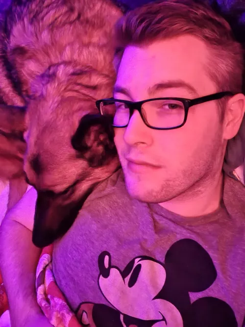 Just a boy and his dog after a long night at work. Care to join?