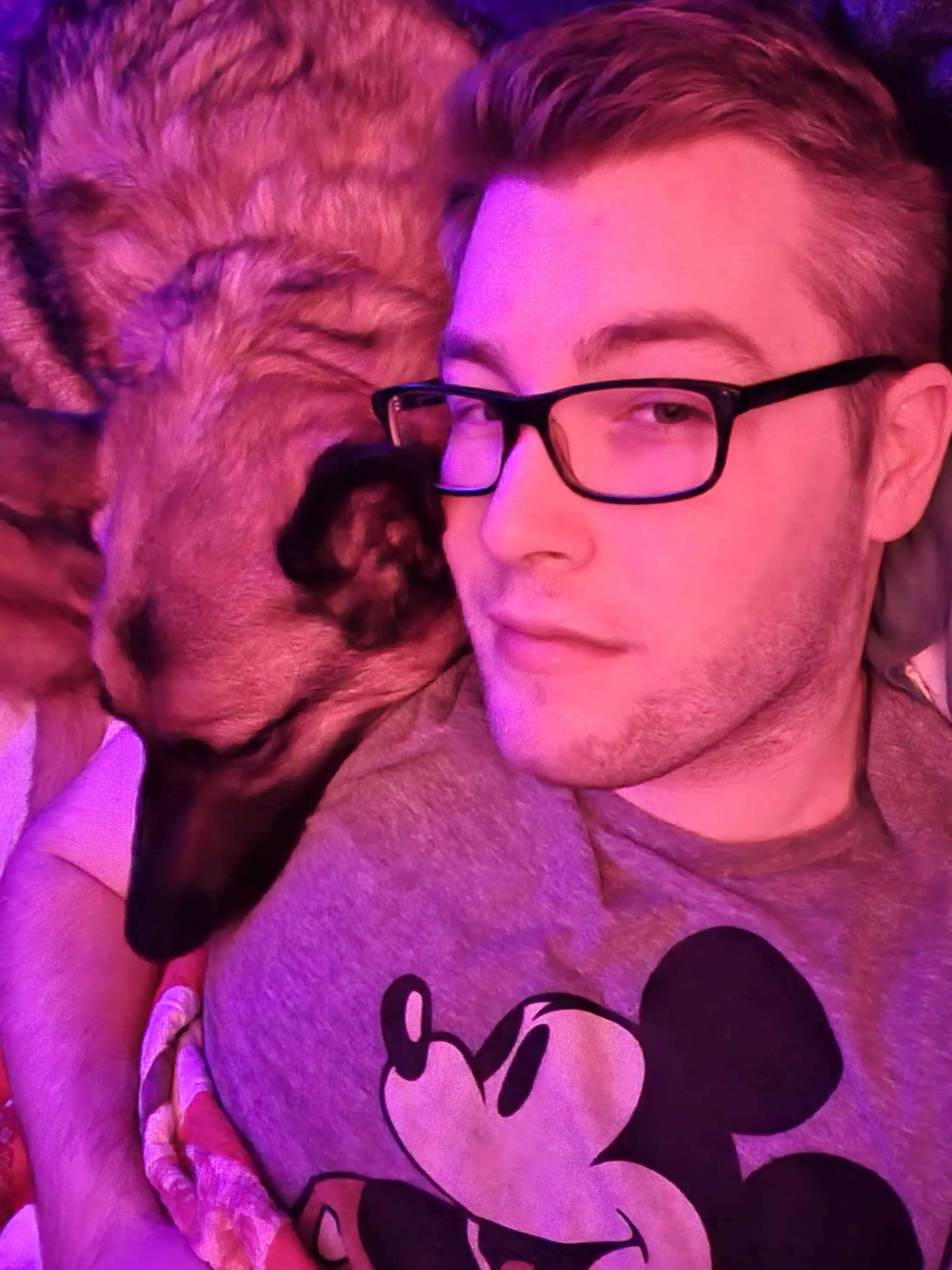 Just a boy and his dog after a long night at work. Care to join?