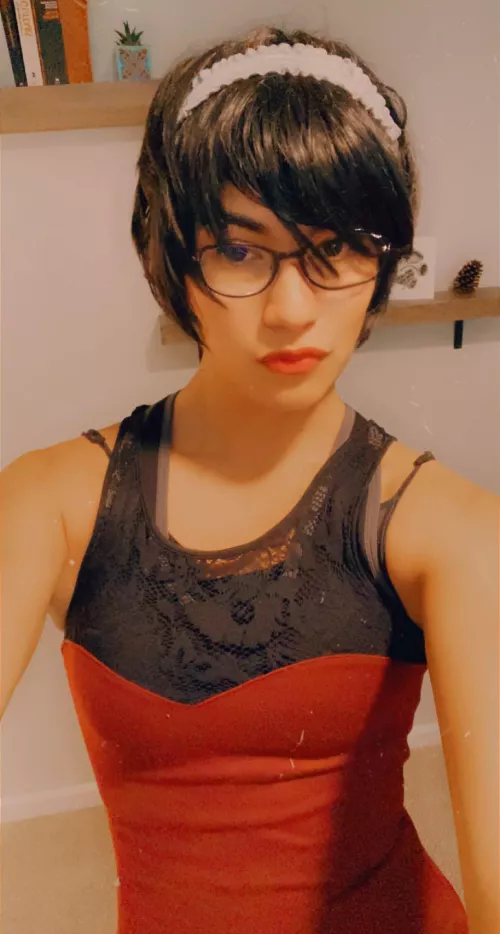 Just a nerdy femboy in a dress. Would you hire me as your office assistant?