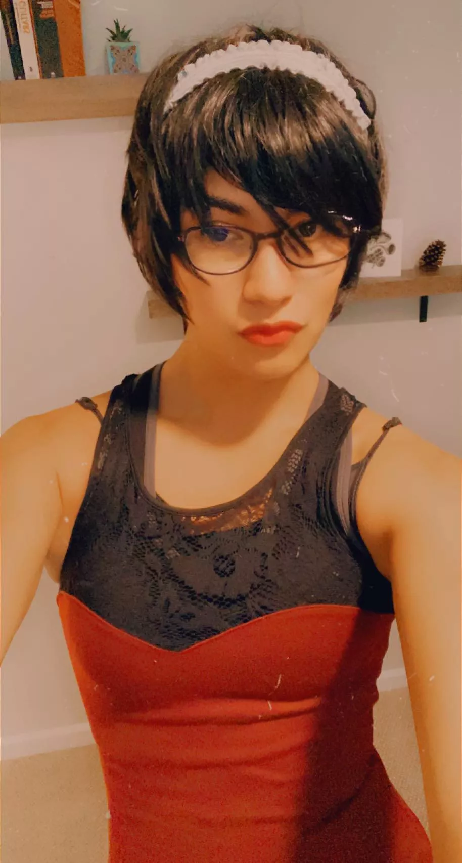 Just a nerdy femboy in a dress. Would you hire me as your office assistant?