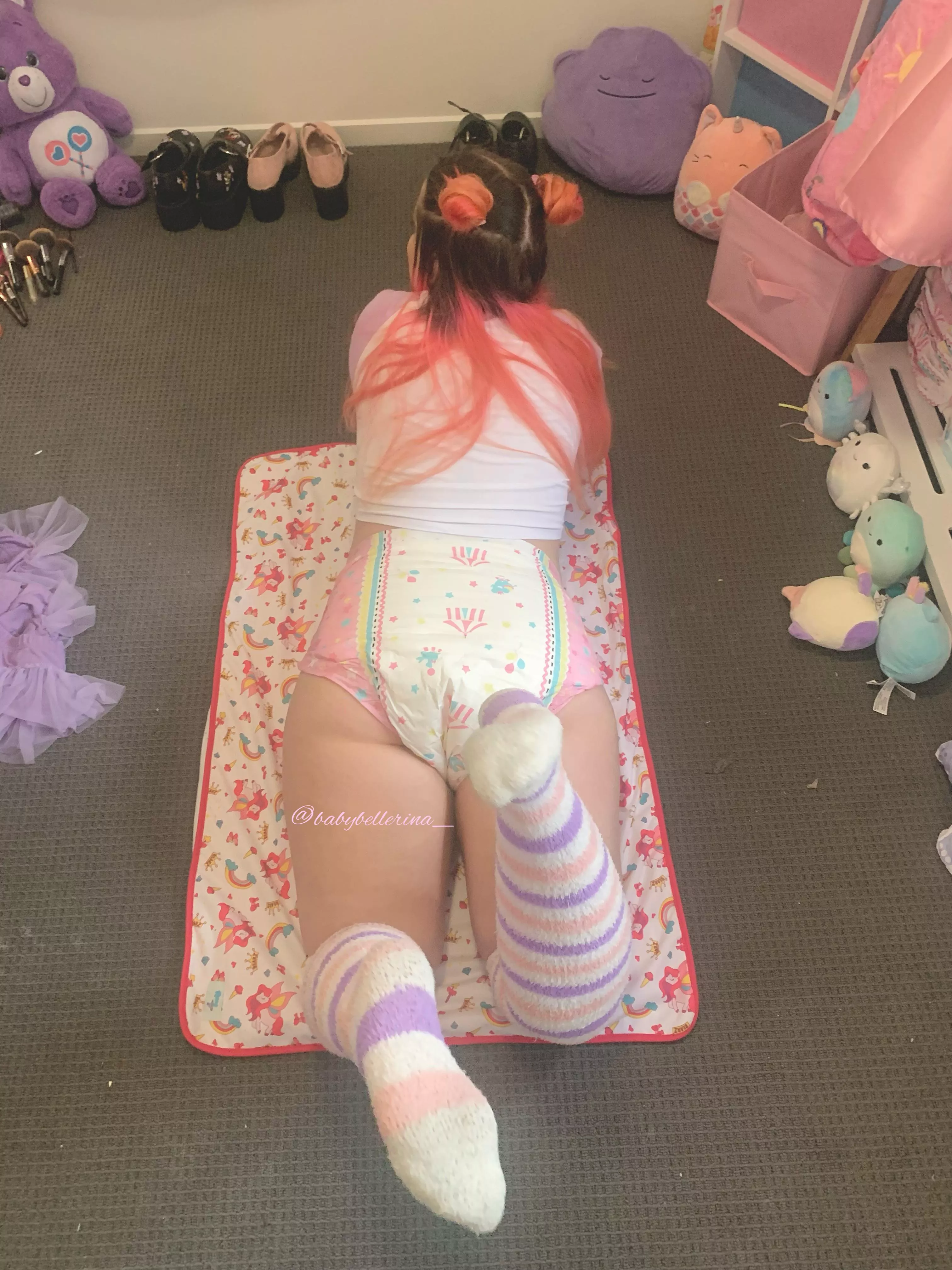 just chilling on my changing pad hehe