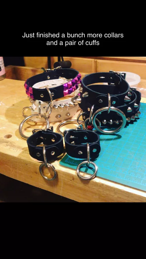 Just finished making a bunch more collars! Iโm so proud! Just finished making a bunch more collars! Iโm so proud!