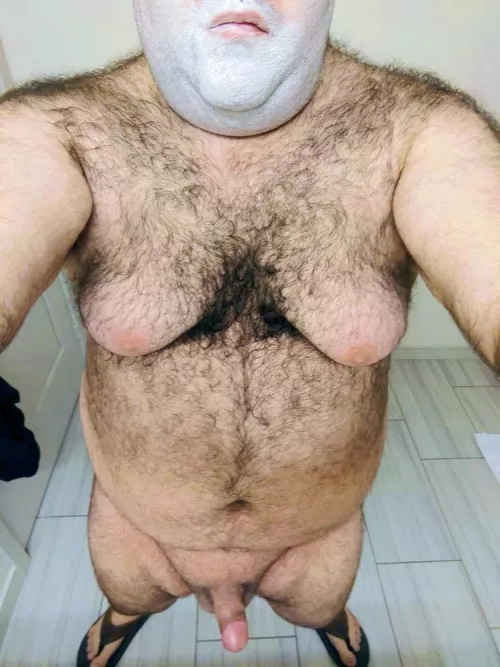 Just got out of shower and about to shave.