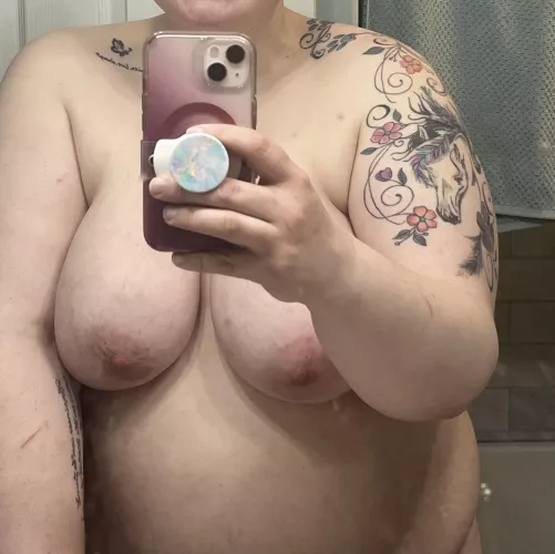 Just got out of the shower.