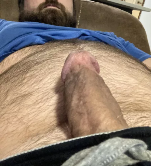 Just laying around with a hard cock. Need help taming this guy 😉