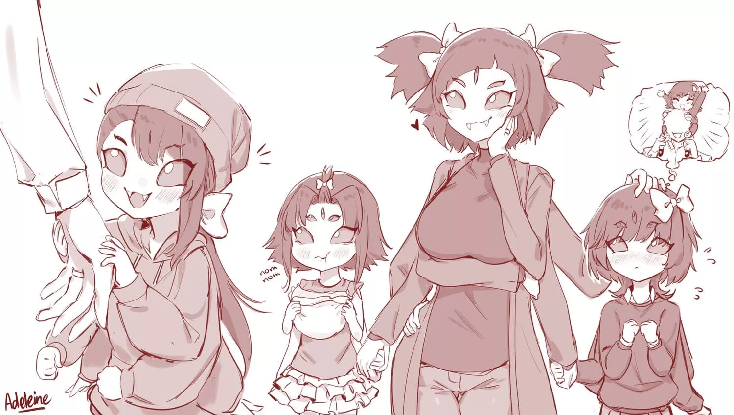 Just Muffet taking the kids out for a walk (Adeleine) Just Muffet taking the kids out for a walk (Adeleine)