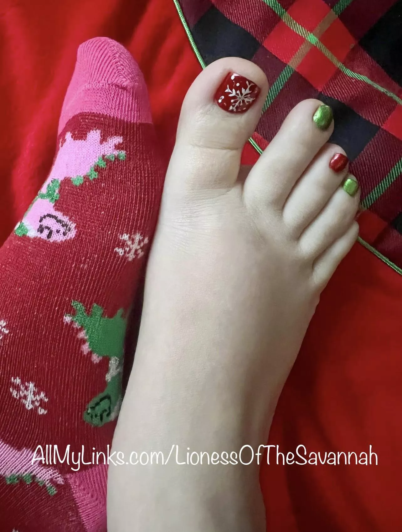 🎄 Just my cute footsies enjoying the holidays! ❤️❄️💚