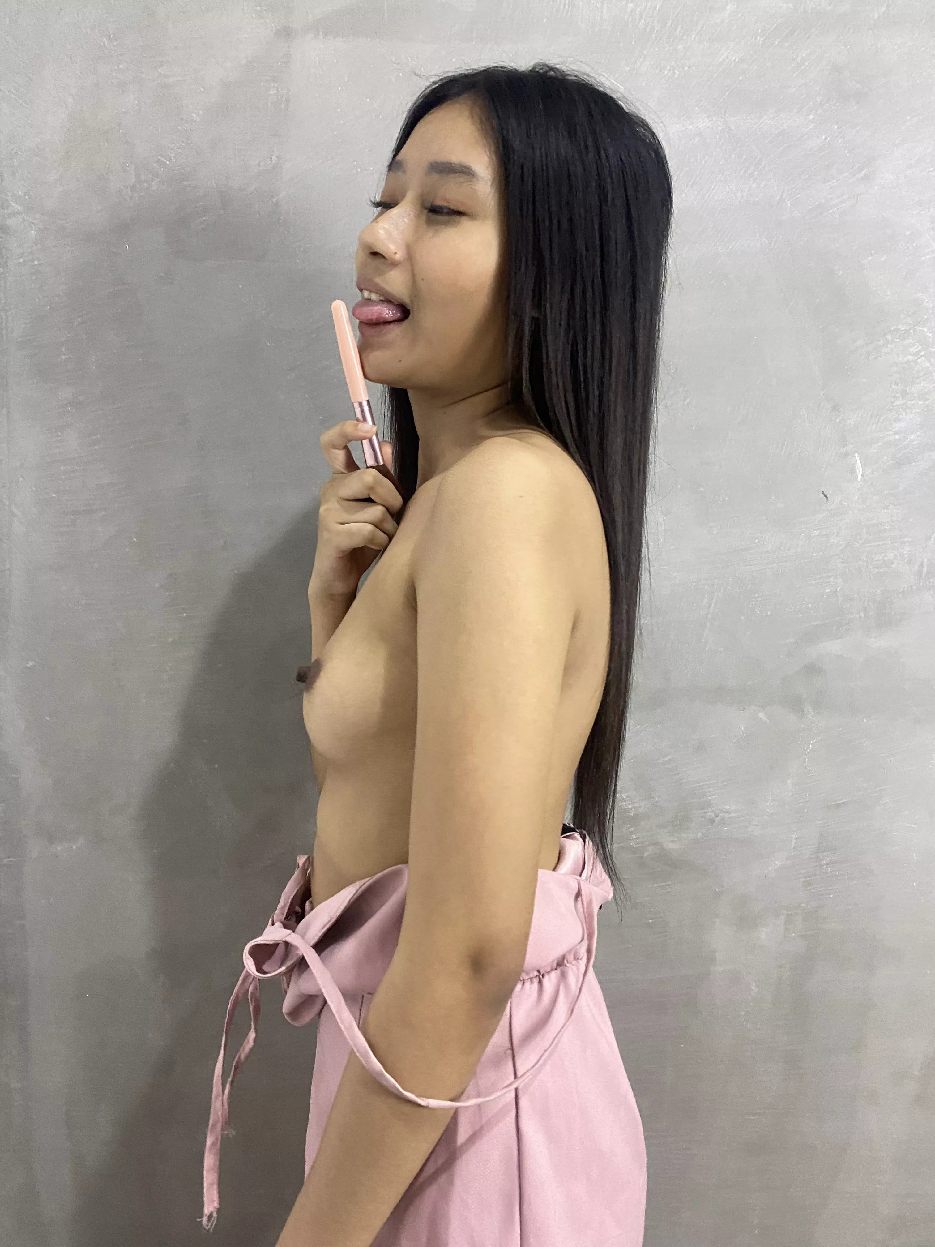 Just naughty girl licking thing 😋