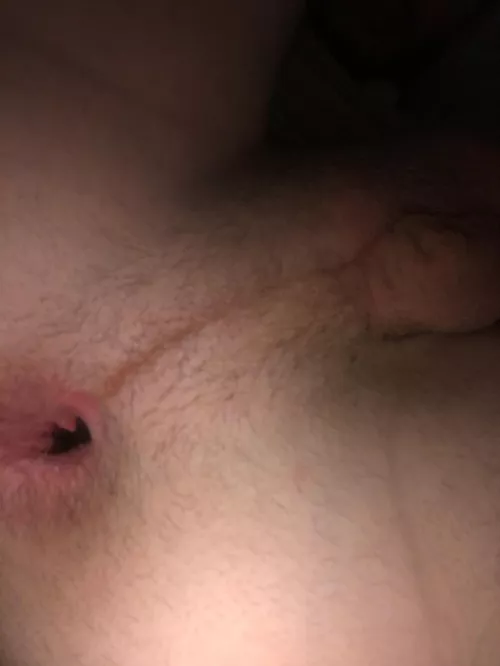 Just took my first dick, definitely hurt but it makes it better sleeping next to my GF knowing my hole is gaping