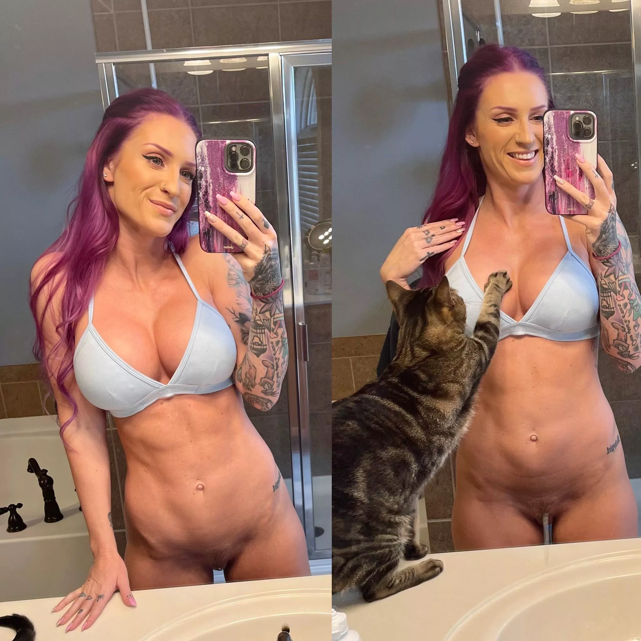 Just trying to take nudes for Reddit but my cat is a perv 😆 Just trying to take nudes for Reddit but my cat is a perv 😆