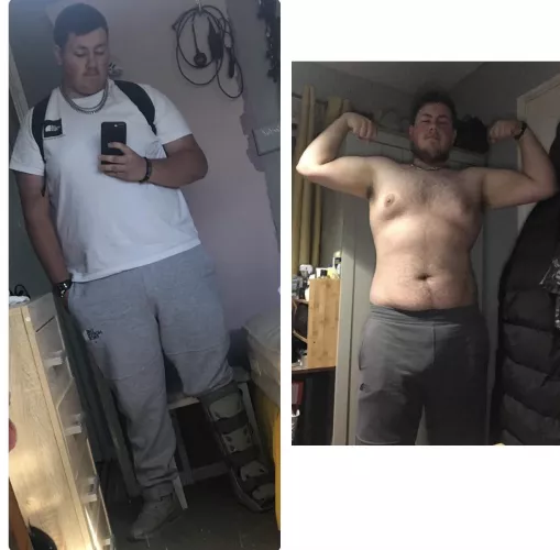 Just wanted to share a little pic of my journey so far these pics being a few months apart (me currently on the right) Just wanted to share a little pic of my journey so far these pics being a few months apart (me currently on the right)