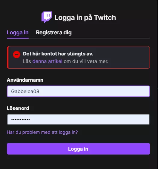 Just went to look on twitch and i saw this. I have not touched this site for ~2 months and i have not been breaking any guidelines becuase i have not streamed for like a year. (Its in swedish so translate anything if you don't understand).