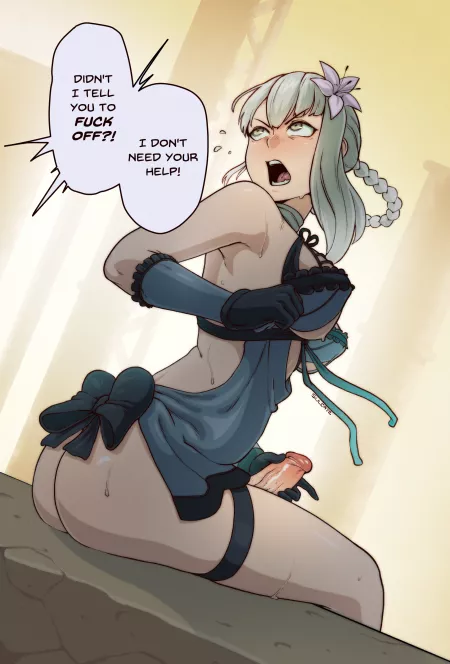 Kainé rejecting your offer to help her masturbate