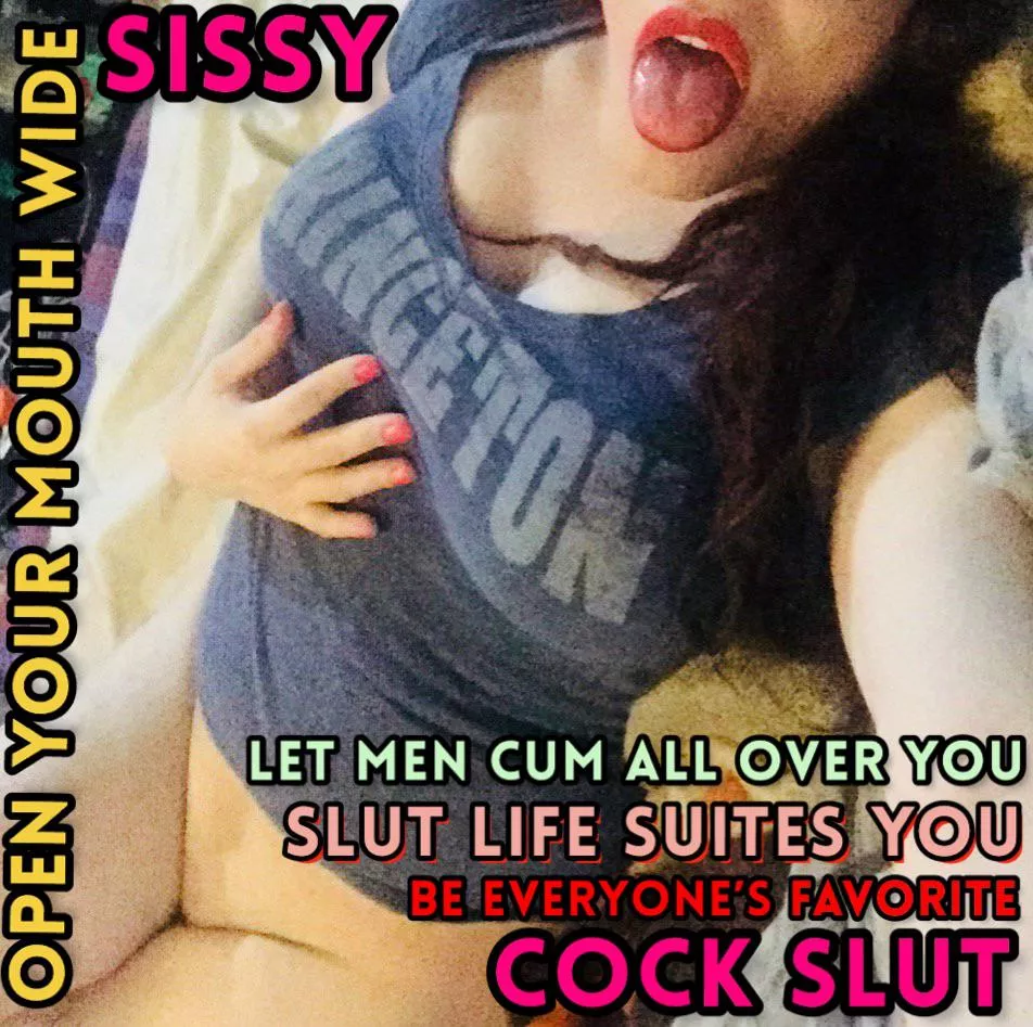 Keep your mouth wide open to receive cum 💦💦💦👅