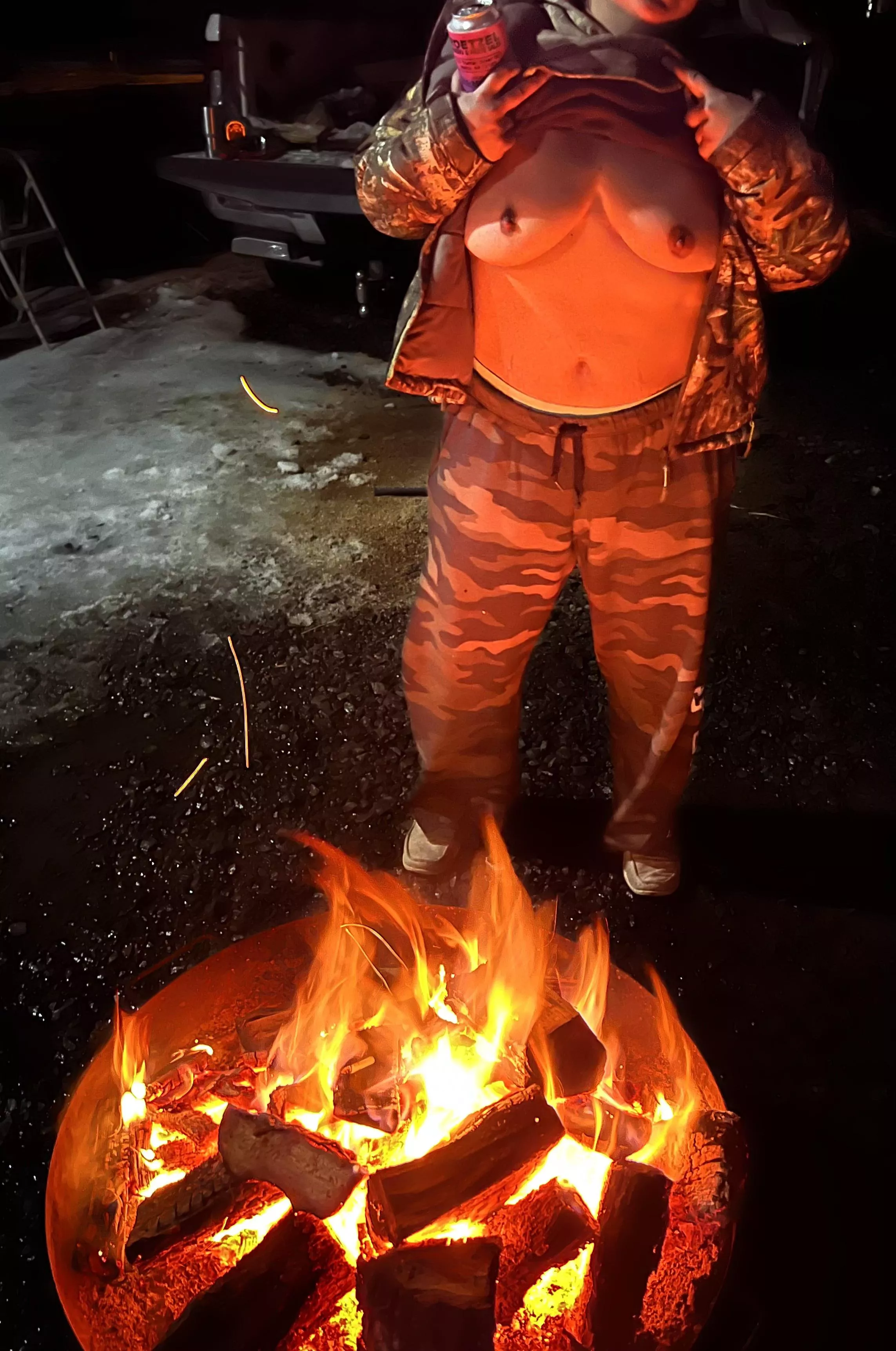 Keeping warm by the fire…wanna join?