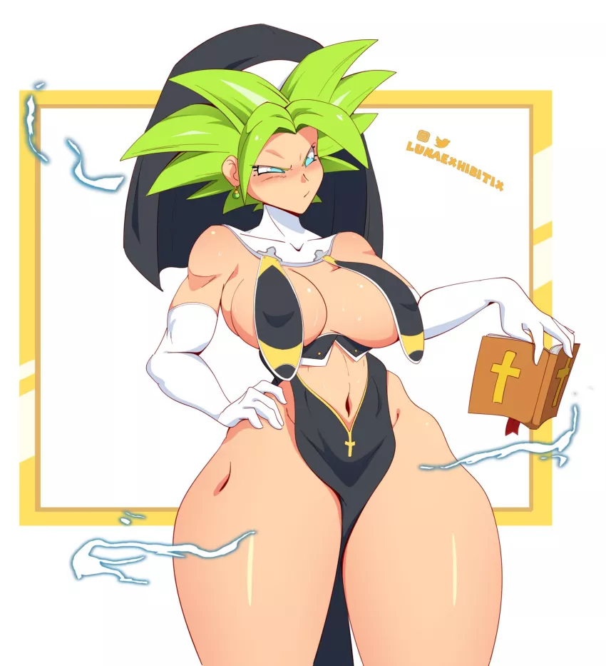 Kefla not used to her new nun attire (lunaexhabbitix)