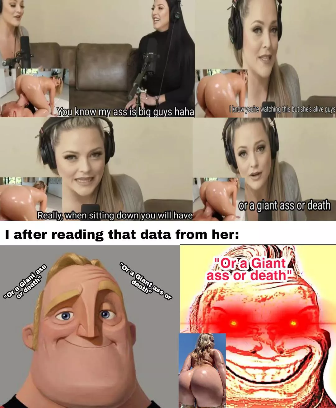 Kind reminder that Alexis Texas' gigantic ass nearly killed Angela White