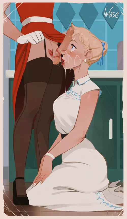 Kneeling like a proper lady