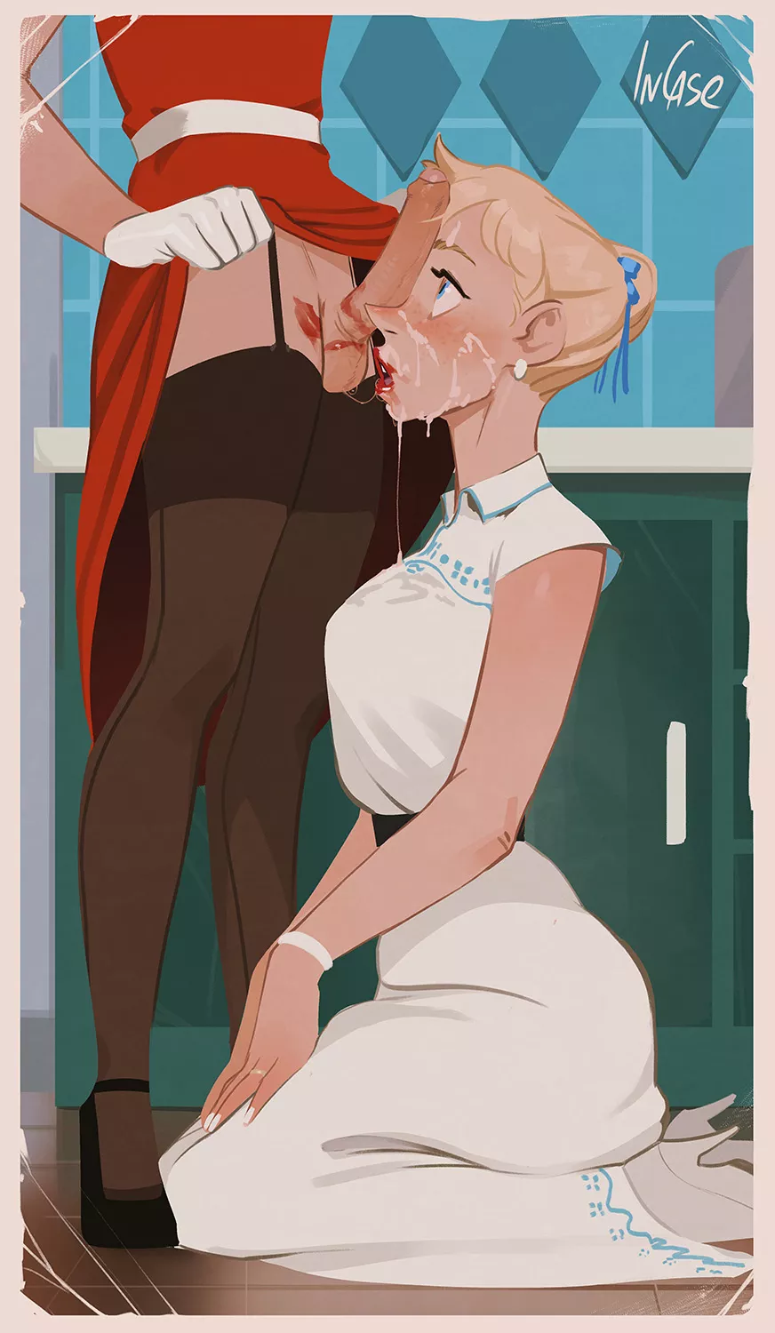 Kneeling like a proper lady