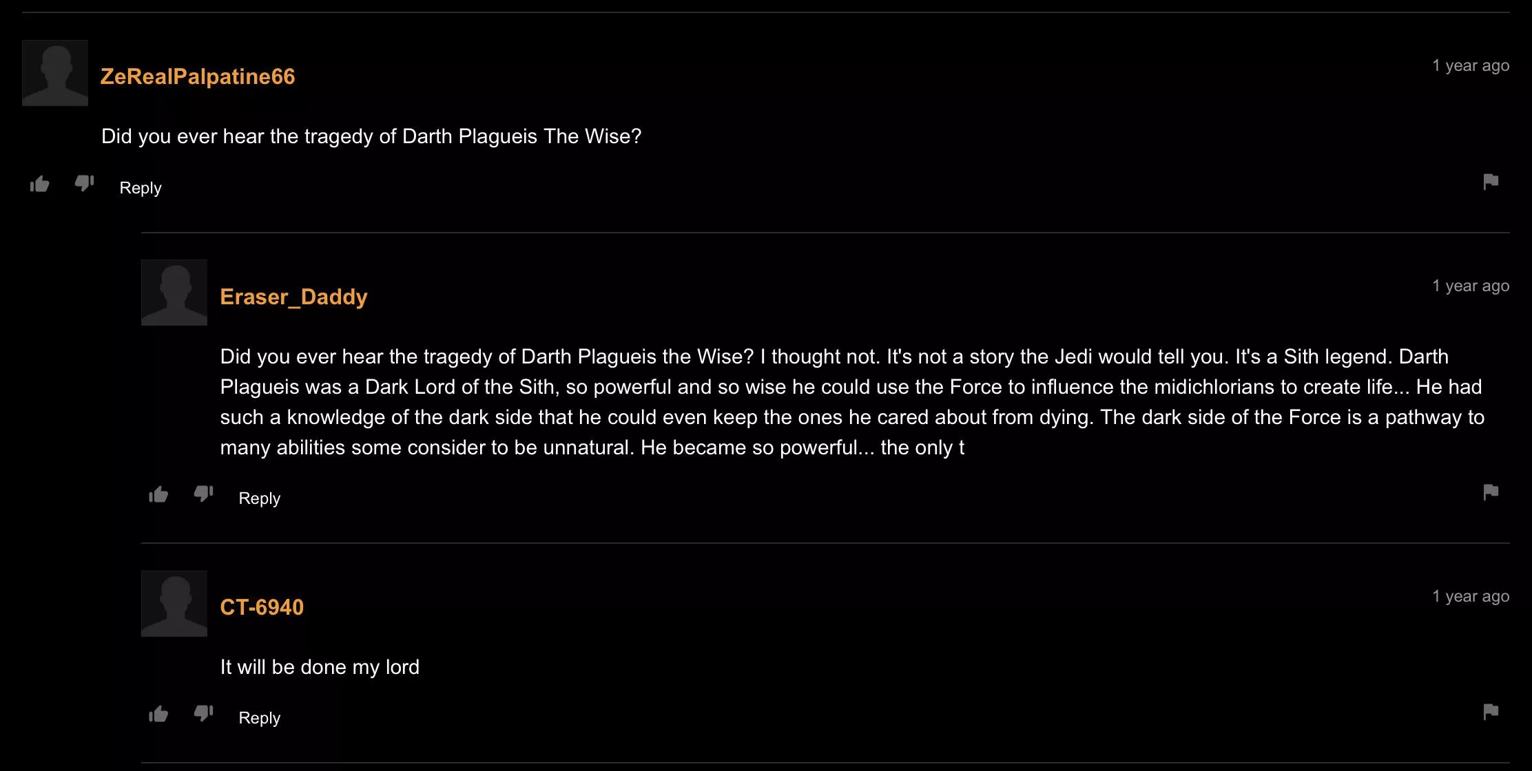 *Laughs in Sith*