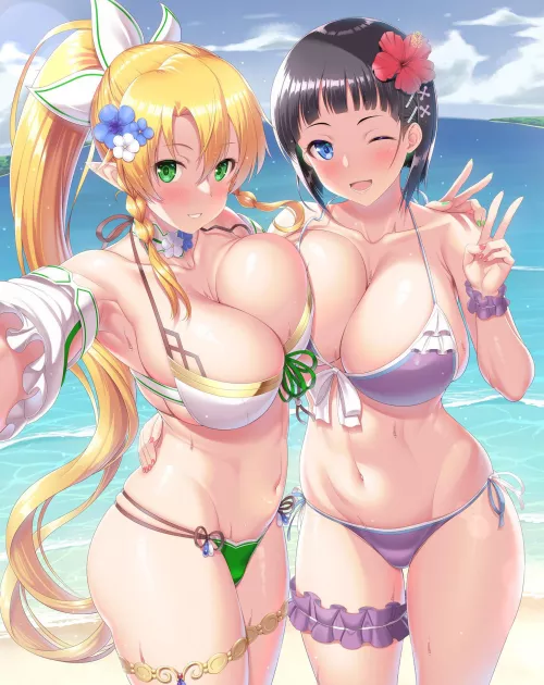 Leafa & Suguha at the beach 🏖
